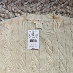 Crewcuts Kids's Cream Cable Knit Sweater (6/7)